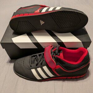 Adidas Powerlift 2.0 Mens size 12 (Q33821) Black Leather Training Shoes